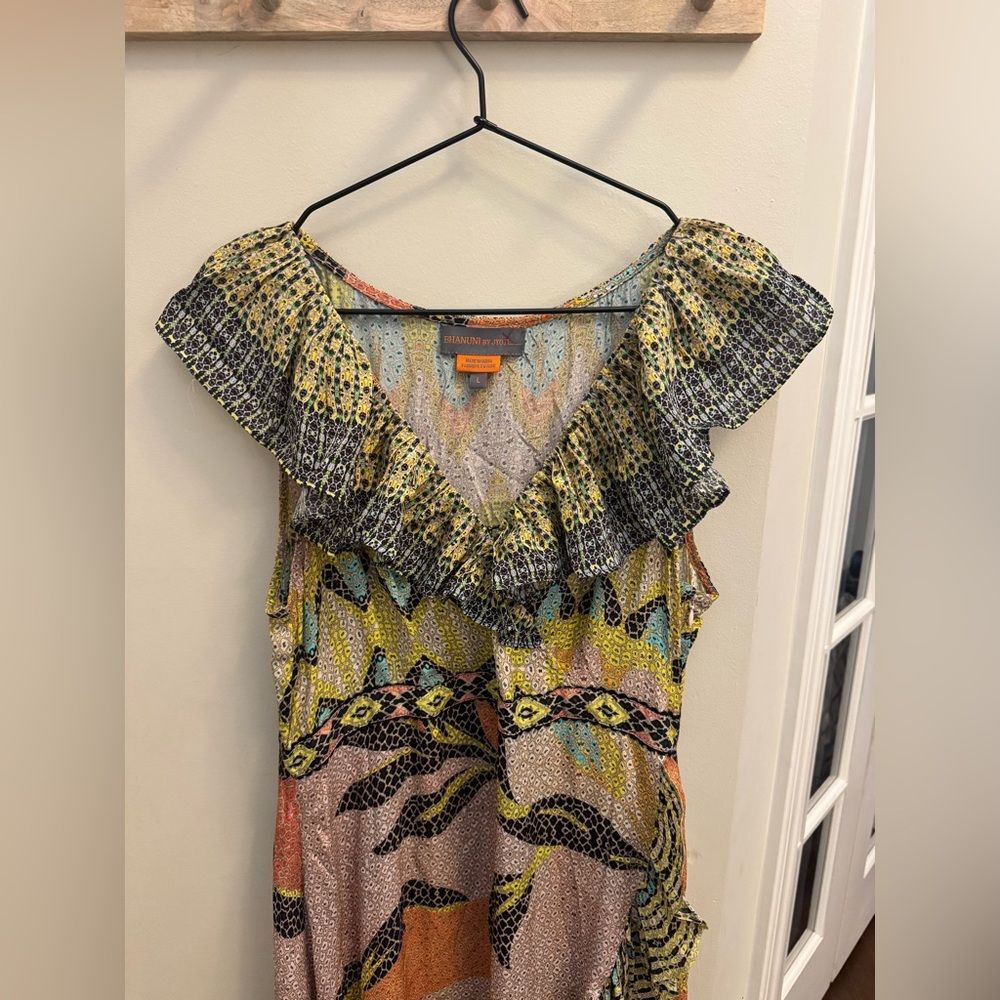 Anthropologie Bhanuni by Jyoti Ruffled Maxi Dress Women's Large - Picture 6 of 11